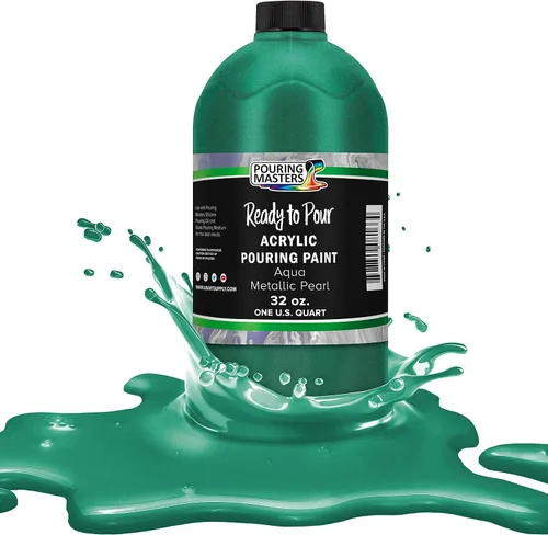 Miniatura 24 de Pouring Masters Royal Blue Metallic Pearl - Pintura acrílica para verter lista para verter – Pintura acrílica líquida premezclada de 32 onzas