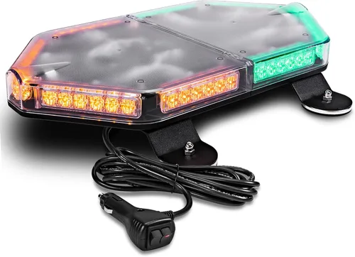 Miniatura 25 de NanoFlare NFMB56 Mini Barra de Luz Estroboscópica LED Roja Blanca de 17" 12V 56W [Clase SAE 1] [Imán/Montaje Permanente] Barra de Luz de Baliza