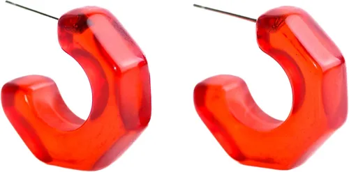 Miniatura 6 de Leetie Lovendale Gracie Hugger - Aretes de aro hipoalergénicos para mujer, hechos con acero quirúrgico y Lucite, ligeros y cómodos, hechos a mano