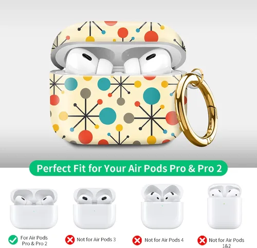 Miniatura 7 de Funda compatible con AirPod Pro de 2ª/1ª generación con llavero, funda protectora completa a prueba de golpes para auriculares inalámbricos