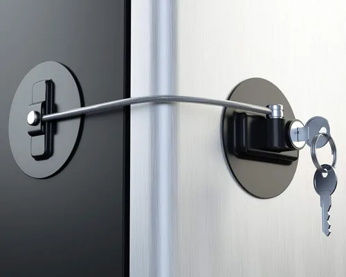 MUIN Cerradura de refrigerador de alta seguridad con llave, cerradura de puerta de refrigerador mini para niños y adultos, cerradura multifuncional