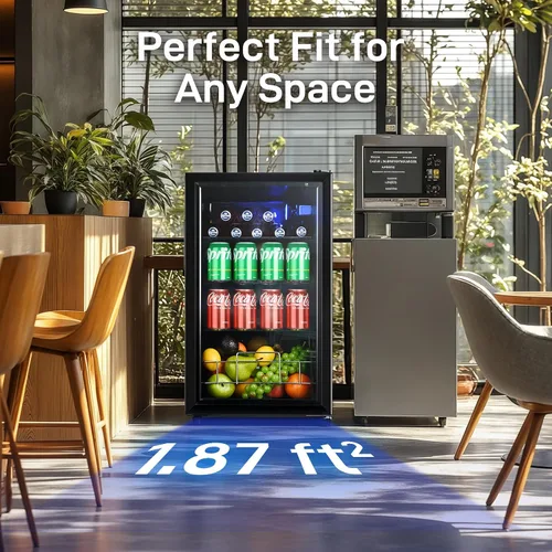 Miniatura 8 de Anypro Refrigerador y enfriador de bebidas de 2.6 pies cúbicos, refrigerador con puerta de vidrio templado, refrigerador para 126 latas de vino