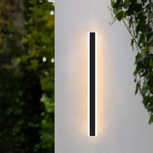 Miniatura 6 de Luz de pared exterior moderna de 47 pulgadas, accesorios de iluminación exterior de acrílico negro de 3000K, montaje en pared, luces de porche