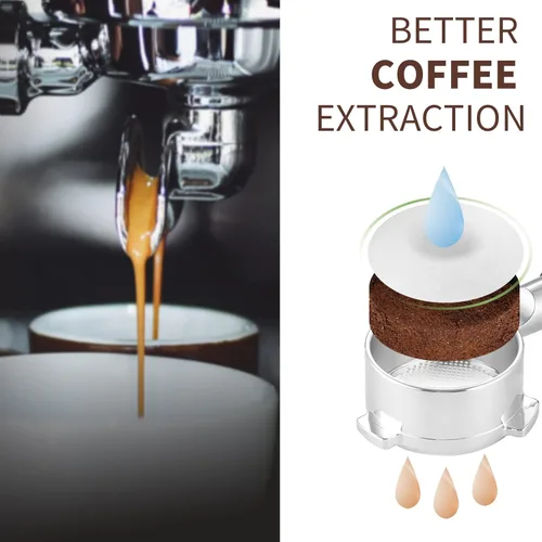 Miniatura 4 de 1000 piezas de filtro de papel de café para máquina de café espresso, disco de filtro espresso no blanqueado de 51 mm, portafiltro de papel