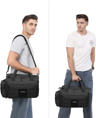 Miniatura 7 de MOSISO Bolsa táctica para pistola, bolsa de lona de gran alcance para pistolas y equipo, bolsa de transporte con asa y correa de hombro