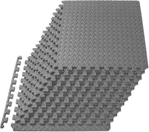 Miniatura 13 de ProsourceFit Tapete de ejercicio de rompecabezas de ½ pulgada, azulejos de espuma EVA entrelazados para gimnasio en casa, tapete