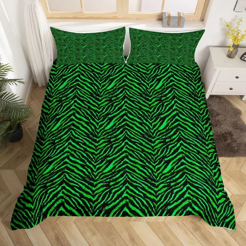 Miniatura 22 de Juego de funda de edredón con estampado de leopardo abstracto, tamaño individual, juegos de ropa de cama de piel de guepardo negro y gris