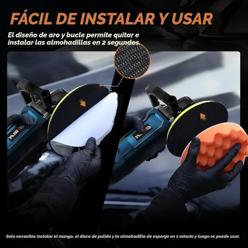 Miniatura 7 de GEVEELIFE Pulidora Buffer, 6 Pulgadas/7 Pulgadas 1600W Pulidora Buffer Rotatoria para Automóvil Encerradora, 7 Velocidad Variable 1000-3500 RPM