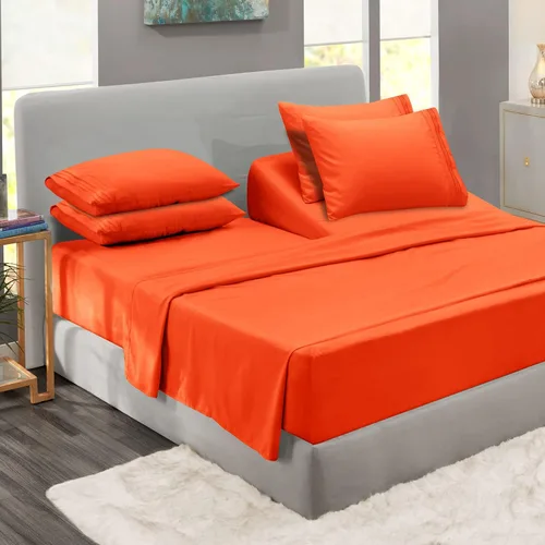 Miniatura 78 de Clara Clark - Juego de sábanas King con Flex Top, 6 piezas - Sábanas de lujo para cama King con cabeza dividida, juego de cama súper suave, King