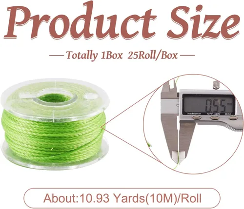 Miniatura 3 de Craftdady Cuerdas de poliéster encerado de 273 yardas de 0.022 in, colores mezclados para pulseras trenzadas de macramé, fabricación de joyas