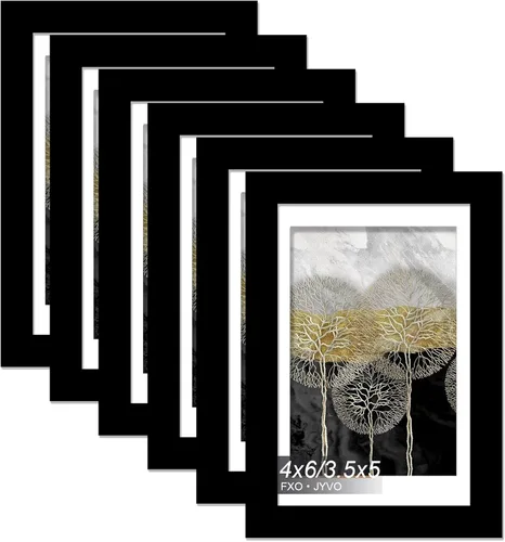 Miniatura 15 de Fxojyvo Marco de Fotos de 4x6, Muestra Foto de 3.5x5 con Paspartú o 4 x 6 Sin Paspartú, Liviano y de Alta Transparencia Marco de 4 por 6 para Pared