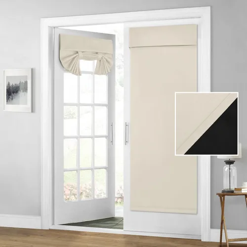 Miniatura 13 de HOMEIDEAS Cortinas 100% Opacas para Luces Laterales de Puerta Principal, Cubierta de Ventana de Puerta de Aula, Persianas de Privacidad