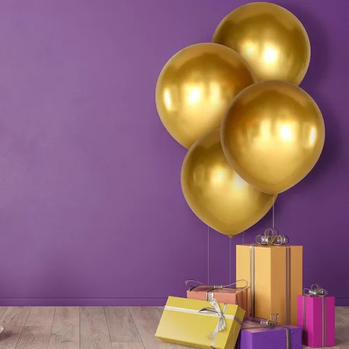 Miniatura 6 de Skylety Paquete de 10 globos metálicos azules de 18 pulgadas, globos de helio de látex grandes cromados brillantes y gruesos para guirnalda