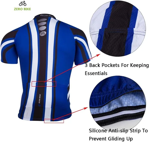 Miniatura 3 de ZEROBIKE Conjunto de camiseta de ciclismo de manga corta para hombre, transpirable, de secado rápido, acolchado, 3D, ropa de bicicleta MTB