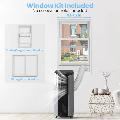 Miniatura 4 de TOSOT Aire acondicionado portátil de 9,700 BTU (5,000 BTU SACC), control inteligente WiFi, unidad de aire acondicionado con deshumidificador