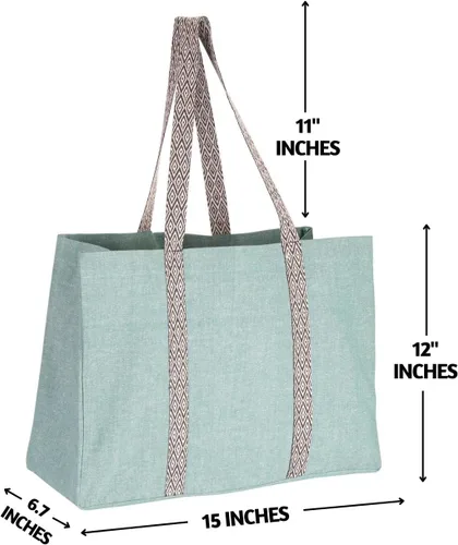 Miniatura 5 de Folkulture Bolso tote para mujer, lona, Verde salvia, Bolso tote
