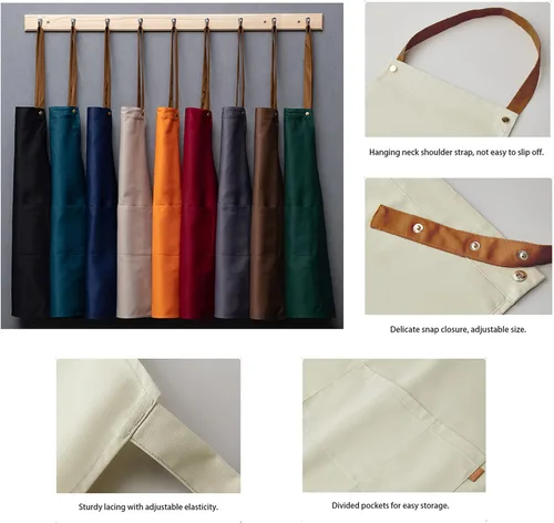 Miniatura 7 de Delantal personalizado personalizado para mujeres/hombres, delantales de cocina ajustables para estilistas de peluquería, delantales impermeables
