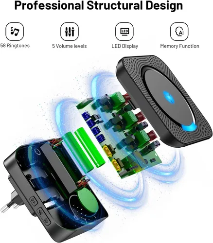 Miniatura 2 de Extensor de timbre de puerta inalámbrico para Blink - Compatible con Blink Doorbell (Gen 1), 1 extensor de timbre de video y 2 receptores