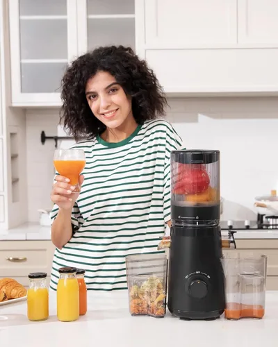 Miniatura 8 de TUUMIIST - Exprimidor de prensado en frío con canal de alimentación extra grande de 5.3 pulgadas para frutas y verduras enteras, fácil de limpiar