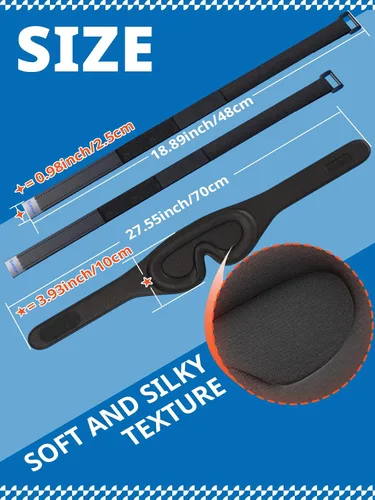 Miniatura 8 de SARISUN Correa para la cabeza de avión con máscara de ojos 3D, alternativa a la almohada de viaje para vuelos largos, soporte de 360° para la cabeza