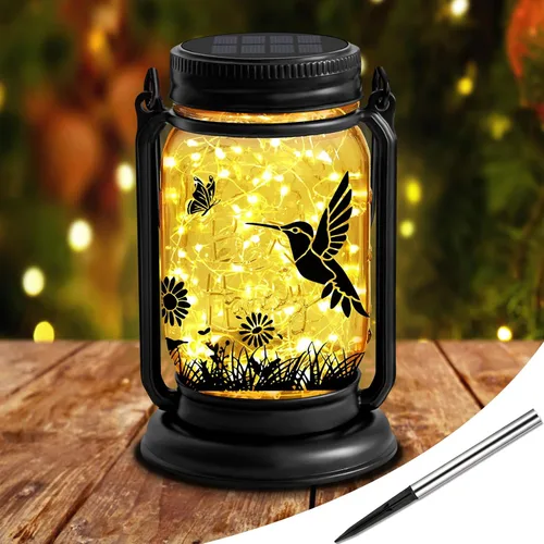 Miniatura 10 de Paquete de 2 faroles solares para perros 3 en 1 impermeables para exteriores, regalos de cumpleaños para amantes de los perros, mujeres, mamá