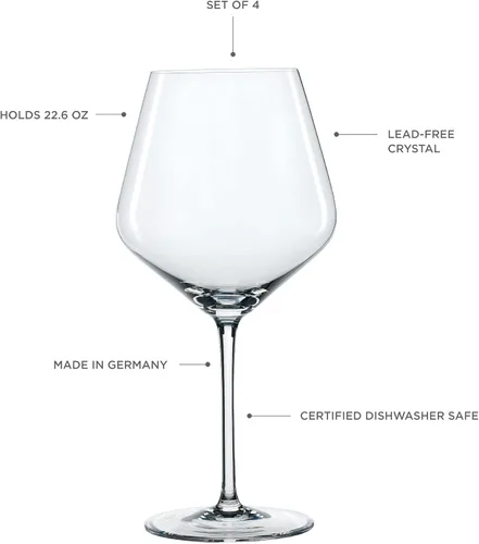 Miniatura 7 de Spiegelau Copas de vino Borgoña de estilo, conjunto de 4, cristal de plomo sin plomo, tallo clásico, lavavajillas, caja fuerte, conjunto de regalo