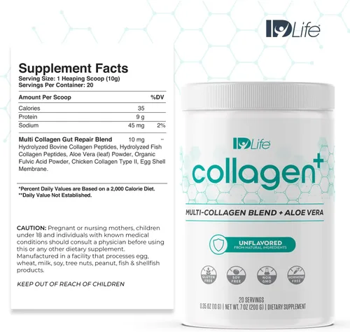 Miniatura 2 de IDLife Collagen+ - Bebida en polvo – Mezcla de colágeno múltiple con ácido fúlvico y aloe vera – para cabello saludable, piel, uñas, articulaciones