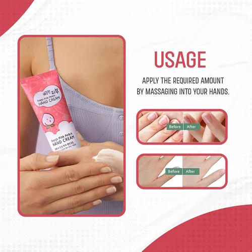 Miniatura 4 de esfolio Crema de manos Fresh Pink Peach – Loción coreana hidratante para manos con extractos de melocotón y albaricoque – Suaviza, hidrata y alisa