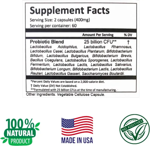 Miniatura 4 de ProbioLac - Mezcla Probiótica Avanzada - Apoya la salud intestinal y el equilibrio digestivo - 20 mil millones de UFC, 10 cepas probióticas