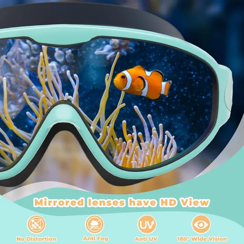 Miniatura 3 de Keary - Paquete de 2 gafas de natación para niños de 3 a 15 años, protección ultravioleta, antivaho, para piscina, agua, para niños, niñas, jóvenes