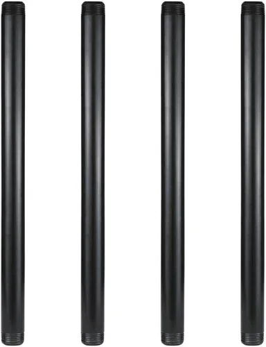 Miniatura 12 de GeilSpace Tubo de metal negro precortado de 1 x 28 pulgadas, acero industrial que se adapta a tubos y accesorios roscados negros estándar de una