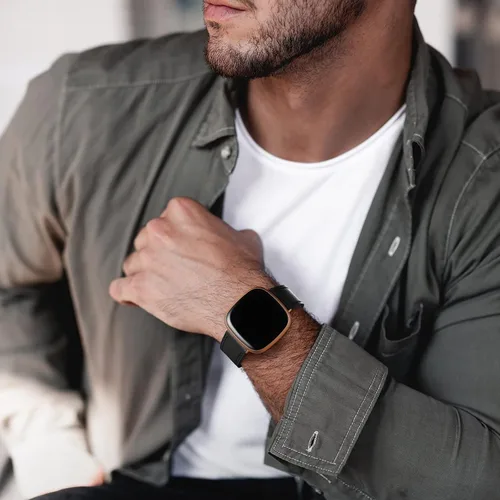 Miniatura 8 de Maledan Paquete de 2 correas de cuero de grano compatibles con Fitbit Versa 3 y Fitbit Sense Smartwatch