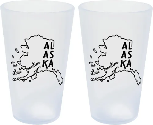 Silipint: Vasos State Pint de 16 oz: paquete de 2 – Alaska – Vasos de silicona de carámbanos, irrompibles, bebidas frías y calientes, aptos para
