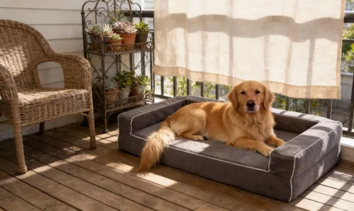 Miniatura 10 de Cama ortopédica para perros grande de 48 x 30 x 9 pulgadas, cama de espuma viscoelástica sólida para aliviar la artritis y displasia de cadera