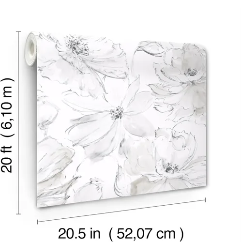 Miniatura 7 de York Wallcoverings PSW1530RL - Papel tapiz para despegar y pegar, color gris floral Dreams, color beige
