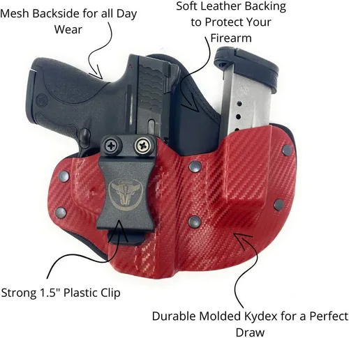 Miniatura 3 de Cardini Leather USA IWB Cáscara X Series Hybrid Kydex y funda de cuero - Transporte oculto, dentro de la cintura con bolsa para revistas