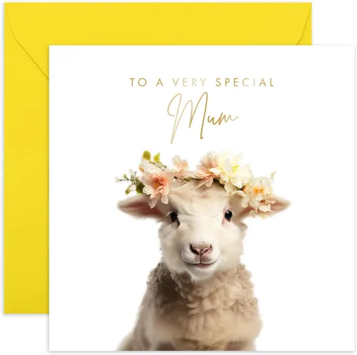 Miniatura 8 de Old English Co. Baby Lamb Very Special Sister Card - Tarjeta de cumpleaños con diseño floral de cordero para ella, lindas tarjetas de felicitación