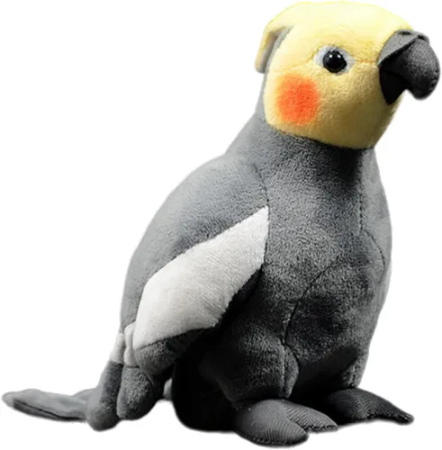 lilizzhoumax Cockatiel - Juguete de peluche de loro de imitación, juguete de peluche de pájaro de simulación, regalos suaves Kawaii para niños, Gris