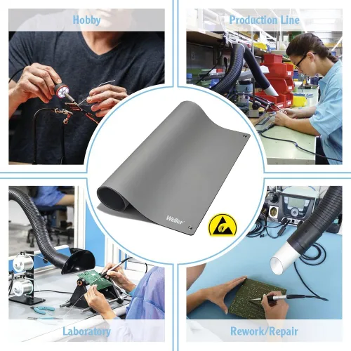 Miniatura 4 de Weller Tapete ESD, gris 900 x 600 - T0051403599 Estera de soldadura gris