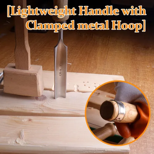 Miniatura 4 de ATOPLEE Juego de 4 cinceles de madera para carpintería, herramienta profesional de cincel de madera, gubia de carpintero CR-V, borde semicircular