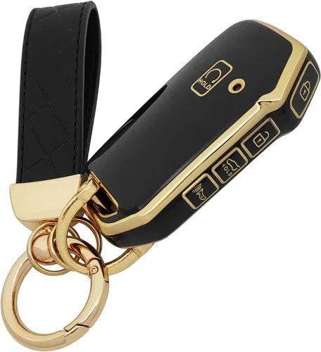 Funda protectora de TPU para llavero compatible con Kia Ceed Cerato Forte NIRO Seltos Sorento Soul Sportage Telluride llavero (negro)