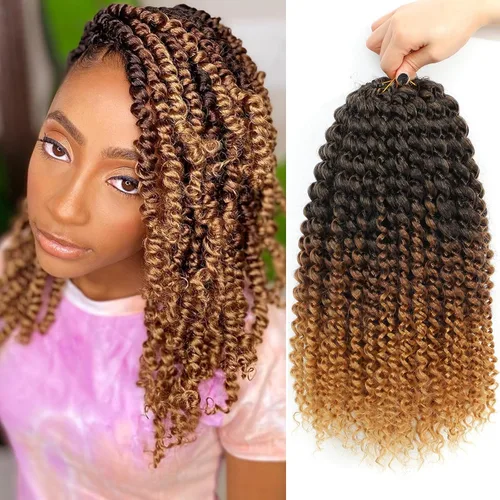 Miniatura 24 de Cabello Passion Twist de 24 pulgadas, 8 paquetes de cabello Passion Twist de ganchillo para mujeres, cabello trenzado Passion Twists largo bohemio