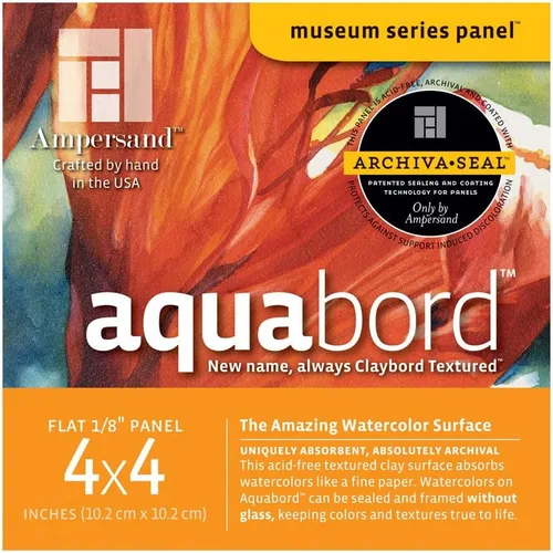 Miniatura 30 de Ampersand Art Supply Aquabord - Panel de pintura de acuarela, superficie altamente absorbente para acuarela, gouache y caseína de 8 x 8 pulgadas