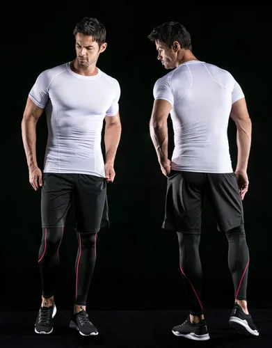 Miniatura 6 de ATHLIO Paquete de 1 o 3 camisas de compresión de manga corta para hombre camisetas de capa base deportiva camiseta de entrenamiento atlético
