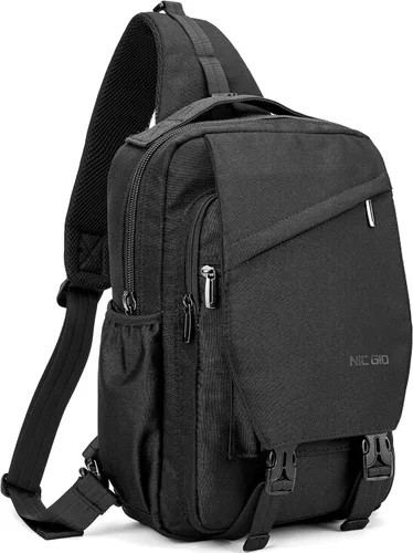 NICGID Mochila tipo bandolera de 13.3 pulgadas y 14.1 pulgadas, bolsa cruzada para computadora portátil, mochilas de hombro en el pecho, para viajes
