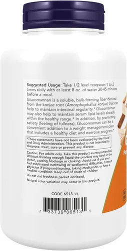 Miniatura 3 de NOW Foods Suplementos, glucomanano (Amorphophallus konjac) Polvo puro, apoya la regularidad*, control de peso saludable*, 8 onzas, (paquete de 2)