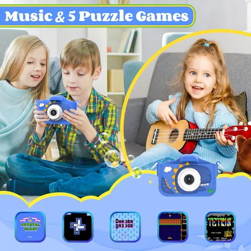 Miniatura 6 de Cámara para niños de 3 a 8 años para niñas y niños, cámara de 48MP con doble lente 1080P para niños pequeños, videocámara digital para niños