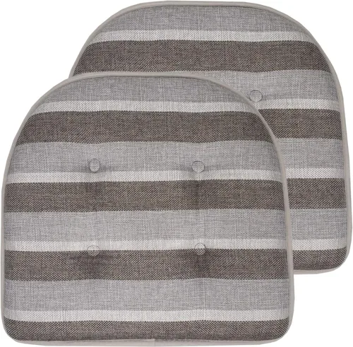 Miniatura 96 de Sweet Home Collection - Cojín de espuma viscoelástica para silla con capitoné, antideslizante, parte trasera de goma, en forma de U, 17 x 16 Piel