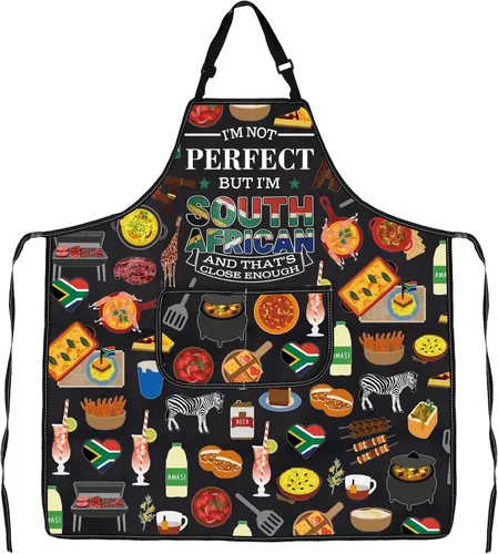 JXGZSO South Africa Kitchen Apron South Africa Culture Gift South Africa Adjustable Apron South Africa Travel Souvenir Gift