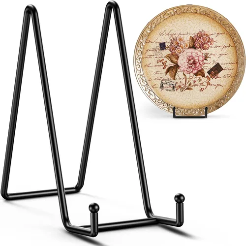 Miniatura 11 de TR-LIFE Soportes de placa para exhibición, soporte de 6 pulgadas + soporte de marco de metal para imagen, plato decorativo, libro, caballete